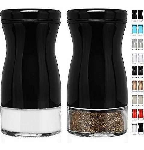 Chefvantage Salt And Pepper Shakers Set With Adjustable Pour