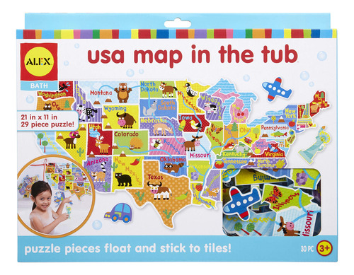 Alex Bath Usa Map In The Tub - Actividad De Baño Para Niñ.