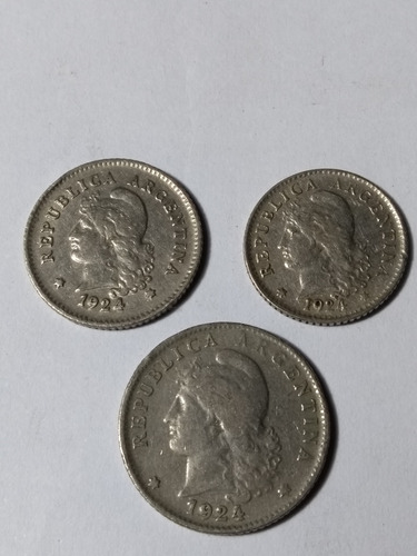 Monedas Argentinas De 5-10- Y 20 Centavos 1924