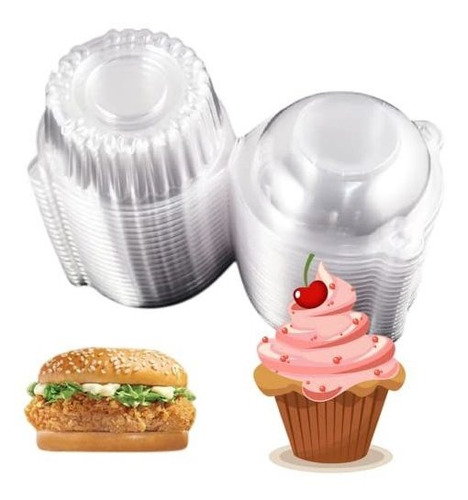 Cajas Individuales Transparentes Para Cupcakes (hewnda, 50
