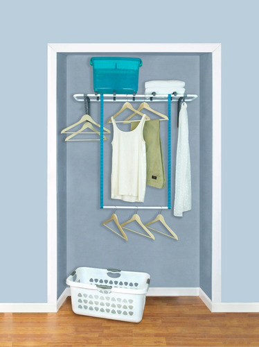 Imagen 3 de 6 de Closet Konekte Blanco Metálico Cuatro Colgadores Y Zapatera