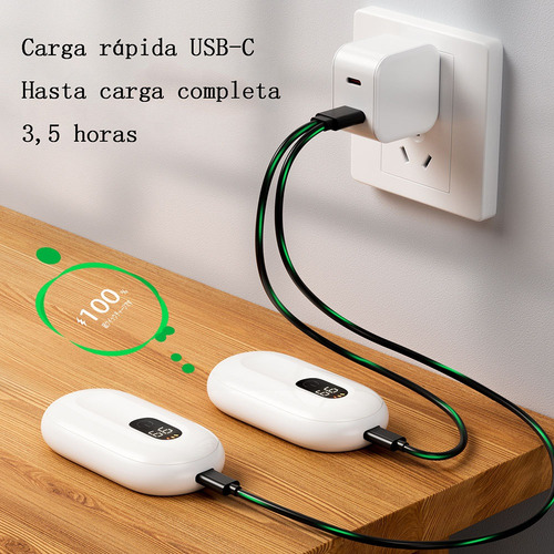 Calientamanos Eléctrico,3 Modos De Calentamiento, 1 Par De