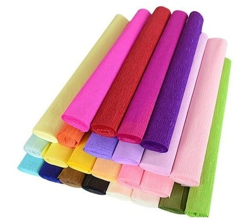 Papel Crepe 50x200 X 100 Unidades Colores A Elección Oferta