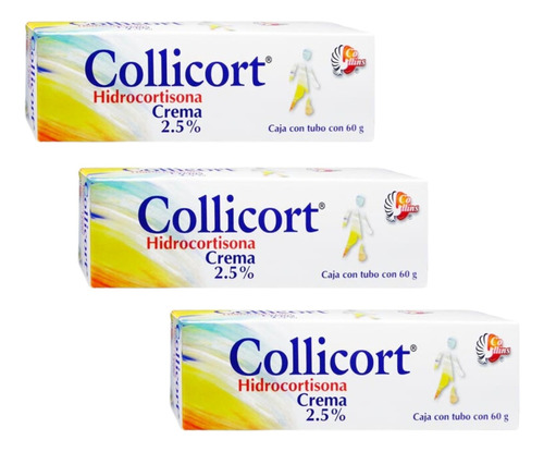 Collicort Hidrocortisona Crema 2.5% Tubo Con 60g Pack De 3