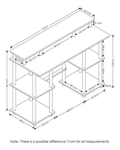 Furinno Turn N Tube Escritorio Para Computadora Espresso