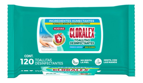 Toallas Desinfectantes Cloralex Con 120 Toallitas 3 Paquetes