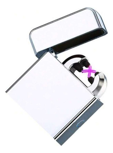 Encendedor Electrónico Plasma Recargable Usb Plateado