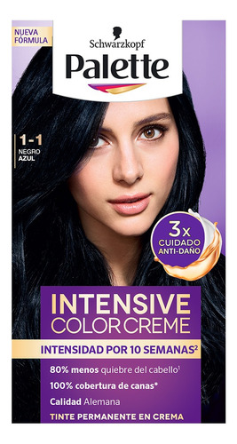 Tinte para cabello Palette Color Creme  Negro Azulado 1-1
