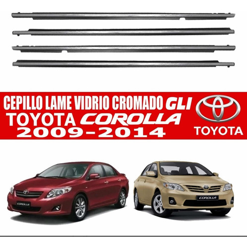 Cepillo Lame Vidrio Toyota Corolla 2009 / 2014 Gli
