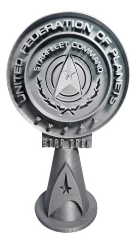 Soporte Para Auricular Star Trek, 20cm De Alto, Color Plata.