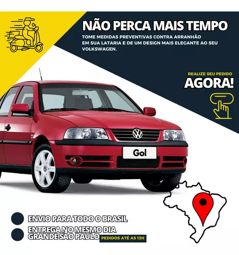 Jogo Friso Lateral Gol Parati Bola G2 1995 a 1999 2 Portas Preto - Machado  Auto Parts