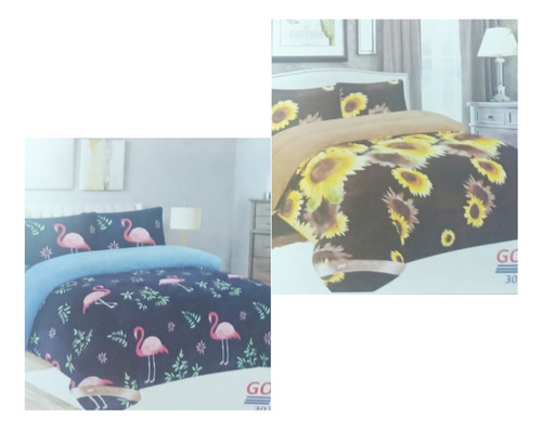 Imagen 9 de 10 de Acolchado 2 Plazas, Con 2 Fundas. Forrado Con Corderito