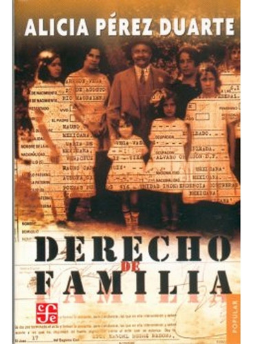 Libro Fisico Derecho De Familia. Pérez Duarte Alicia