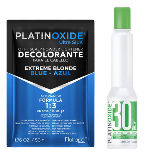 Kit Decolorante Platinoxide 50g  - Tono Azul - Paquete De 6