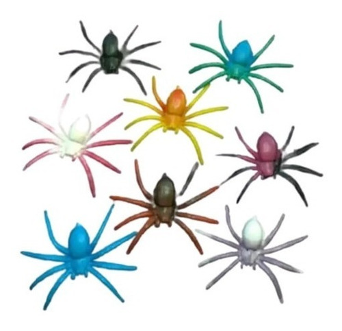 Arañas Chicas X 12 Patrimar Multicolor De 6 Cm. Juguetitos 