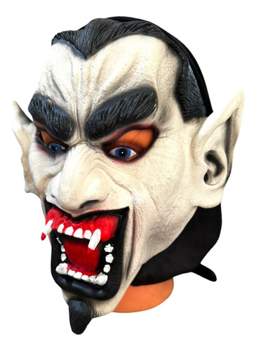 Fantasia Máscara Vampiro De Látex Raivoso Com Capuz P/ Festa
