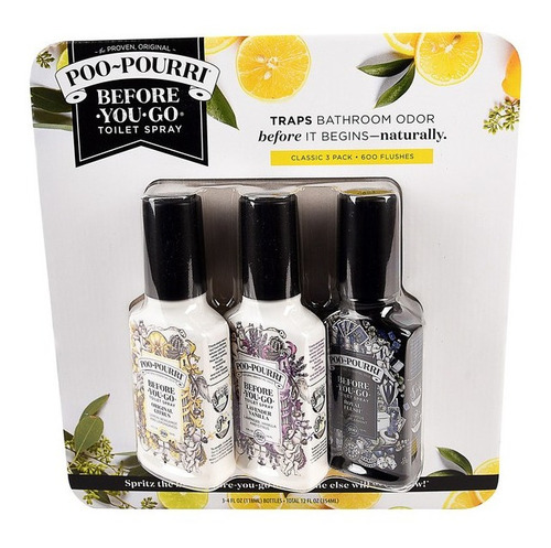 1 Paquete De Poo-pourri, 3 Botellas, 600 Descargas, Ac