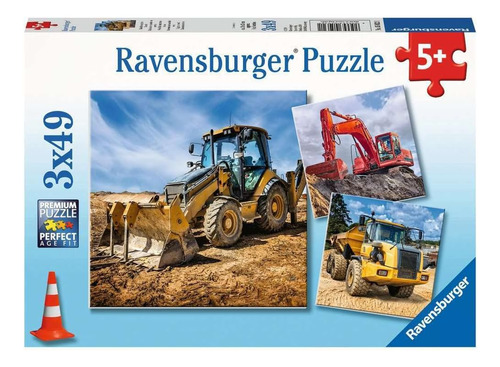 Ravensburger Diggers At Work Rompecabezas De 3 X 49 Piezas E