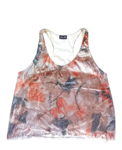 Musculosa T.m ,lentejuelas Semi Brillo Estampa,forrada