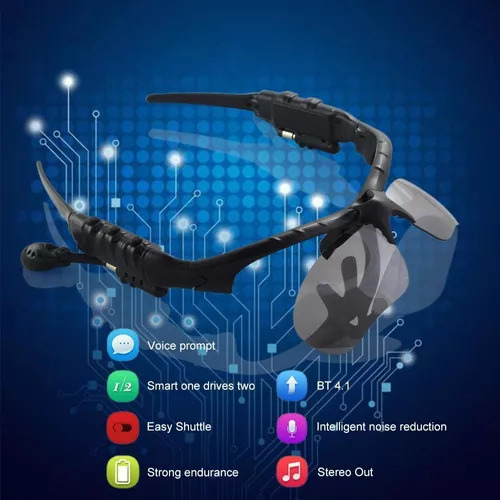 Óculos Escuros Fone De Ouvido Mp3 Via Bluetooth Esporte Prai