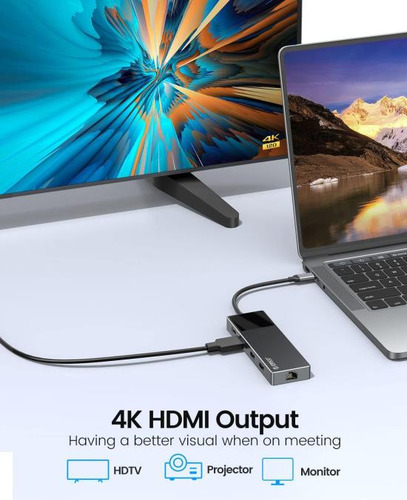 Hub Usb C A Adaptador Multipuerto, Estación De Acoplamiento