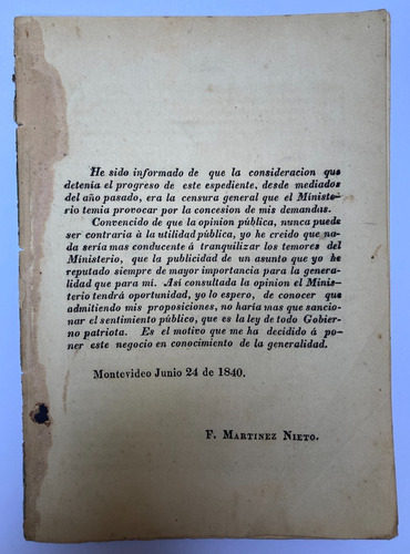 Martínez Nieto.industria Y Ganadería. 1840. Falto De Portada