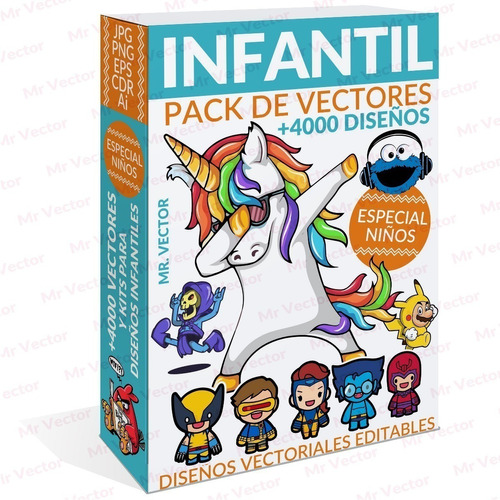 Mega Pack +4000 Vectores Y Kits Para Diseños Infantiles Kids