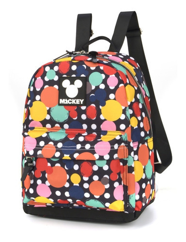 Mochila De Passeio Feminina Mickey Mouse By Luxcel Ref.46429 Cor Preto