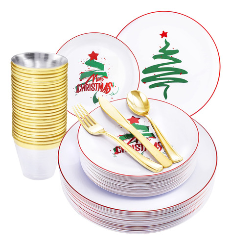 Kire 25 Platos De Navidad Para Invitados  Platos De Plastic