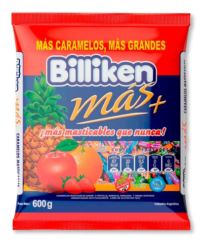 Imagen 1 de 4 de Caramelos Masticables Billiken Más+ X 600 Grs - Lollipop