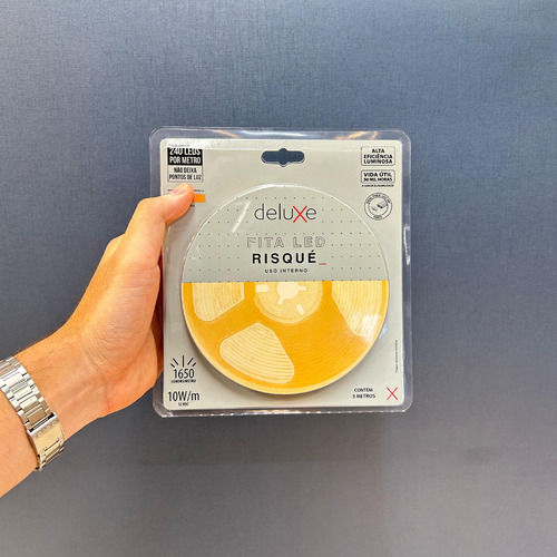 Fita Led Risque 5 Metros 10w/m 240 Leds Branco Quente 2700k
