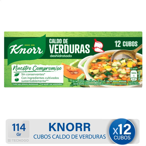 Caldos Knorr De Verduras 12 Cubos Deshidratado Mejor Precio