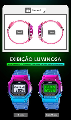 Relógio Feminino Transparente Skmei 1622 A Prova D'água