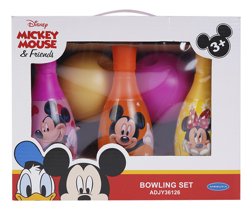 Set Bolos Mickey & Friends Con 6 Pinos Y 2 Pelotas