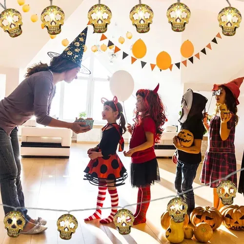 A Serie De Decoración De Halloween Con Luz Led Skull Terror