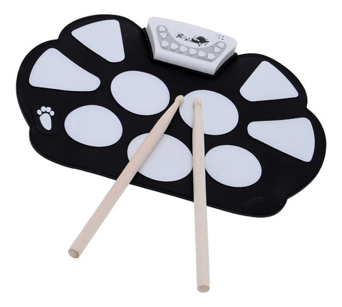 Q Kit De Batería Enrollable Pad Stick De Silicona