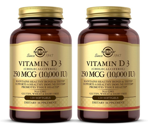 Vitamina D3 120 Capsulas - Solgar - Unidad a $2308