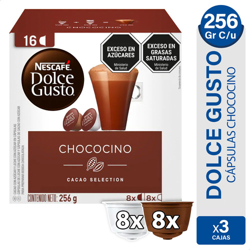 Capsulas Cafe Nescafe Dolce Gusto Chococino Chocolate X3