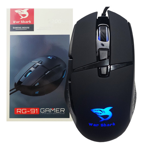 Mouse Gamer Com Fio Usb Led Rgb Design Ergonomico Para Jogos Cor Preto