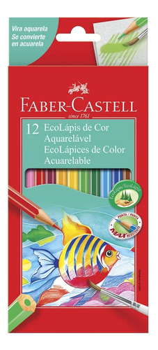 Ecolápis De Cor Aquarelável 12 Cores Fsc Faber-castell