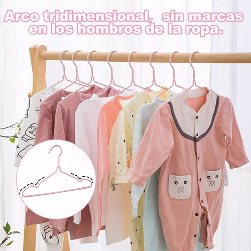 20 Ganchos Ropa Perchas De Acero Inoxidable Infantil Niño