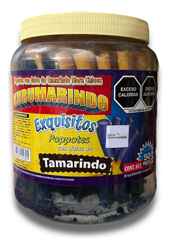 Banderilla Chica De Mora Azul Popote De Tamarindo 50 Pzs