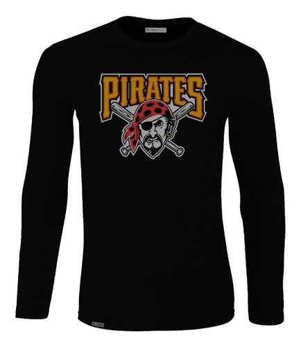 Camiseta Manga Larga Pirates Baseball Beisbol Piratas Lbo