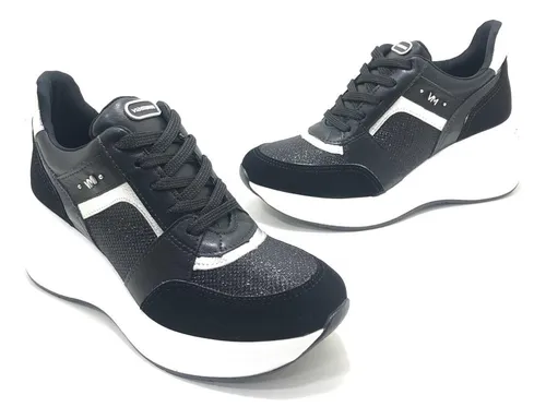 Zapatilla Mujer Plataforma Taco Chino Cordones Vm 23 5907 42.999