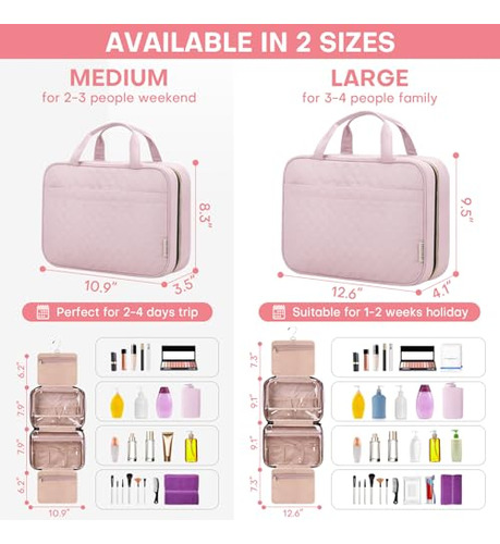 Neceser De Viaje Con Gancho Para Colgar, Rosa