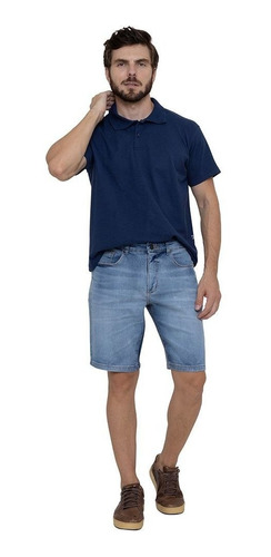 Bermuda Jeans Masculina Tradicional Reta Plus Size Clara