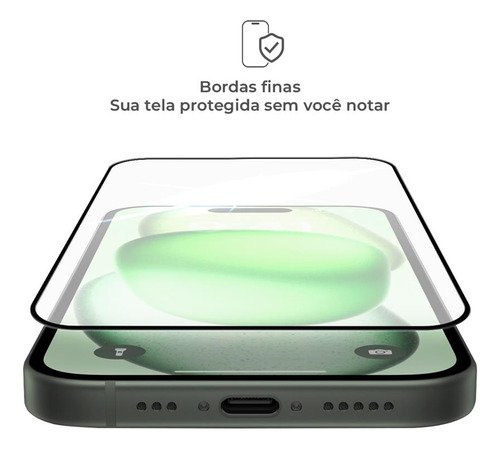 Película Compatível Com iPhone 15 Plus Vidro 3d Temperado