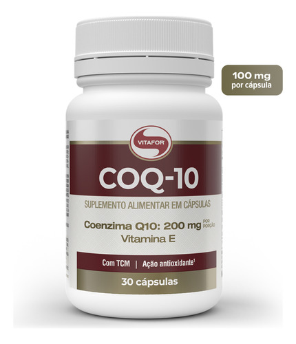 Coenzima Q10 - 30 Cap (200mg P/ Porção) - Vitafor Sabor Sem sabor