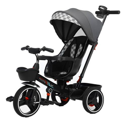 Triciclo Coche 4 En 1 Plegable Gira 360° Negro