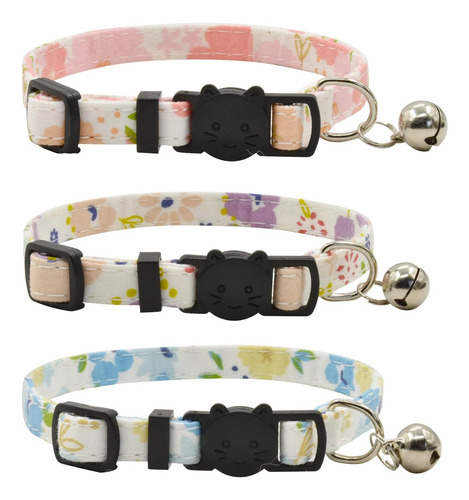 Collares Para Gatos Separables Con Campana, Juego De 3, Dura